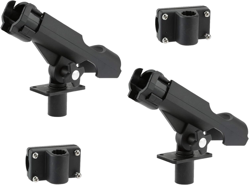 HiUmi Adjustable Black Fishing Rod Holder for Boat Kayak Swivel Side Mount Ki...