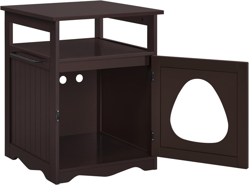 Cat Litter Box Enclosure, Hidden Cat Washroom Furniture, Lockable Pet Side Table