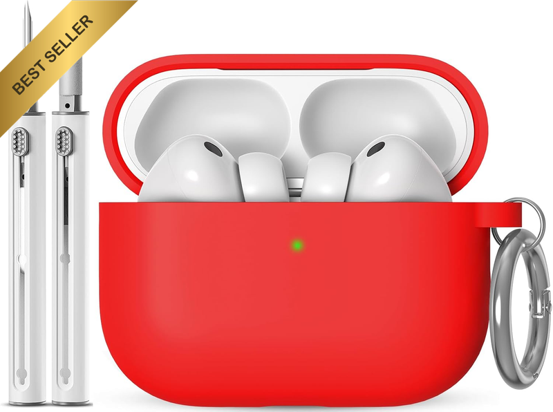 for Airpods Pro 3 Case, Liquid Silicone Material - Red | Three Layer Protective