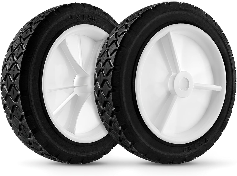 7 Inch Wheel 2 Pack for Lawn Mower Wagon Cart Grill Hand Truck Universal Tire