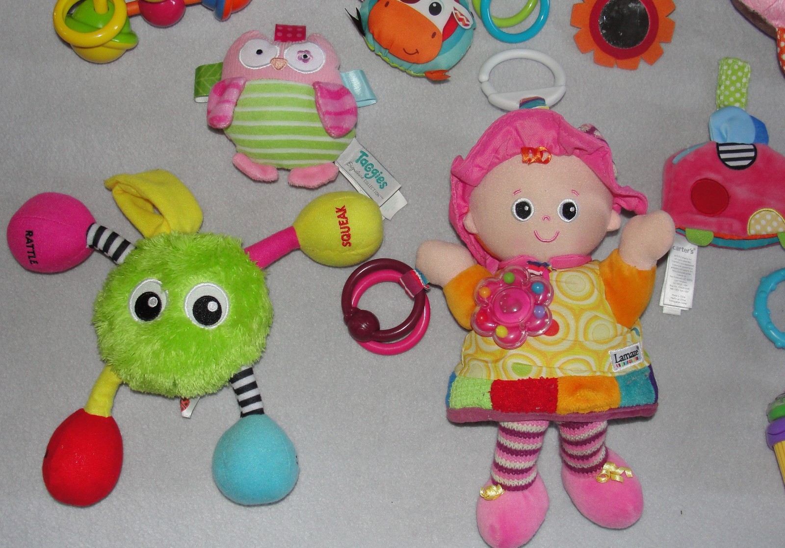 Baby Toy Lot Lamaze Doll Fisher Price Taggies Soft Rattles Infant Girl
