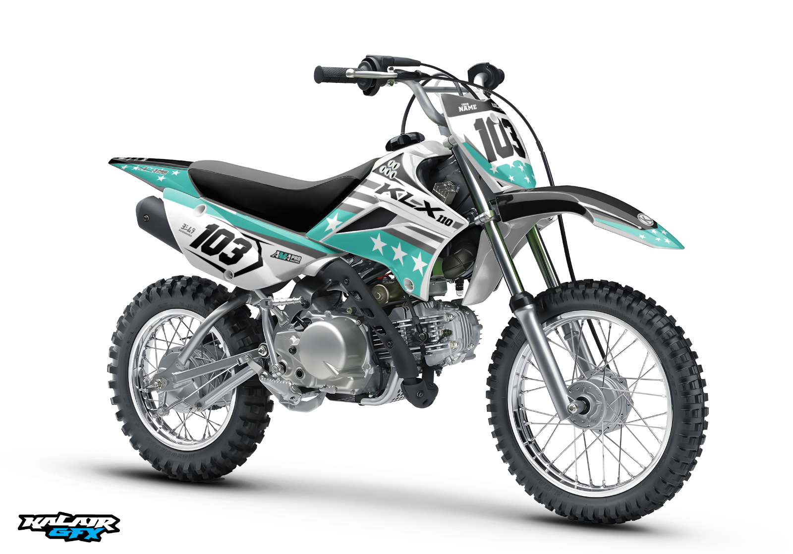 Graphics decal kit 2010 -2019 Kawasaki KLX 110 Motocross