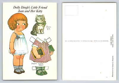 Dolly Dingle’s Little Friend Joan and Her Kitty Postcard Drayton 1985 Dover