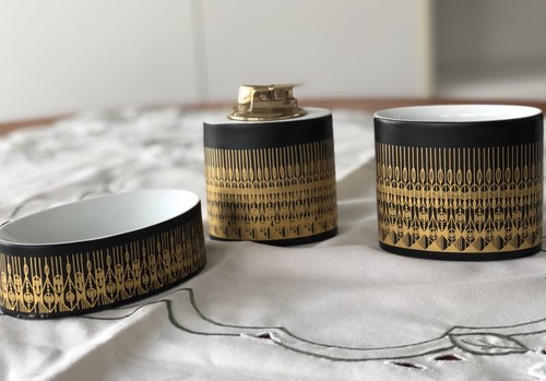 Set Rosenthal  Hans Theo Baumann Ronson Table Lighter Ashtray Cigarette Holder