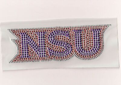 NSU Northwestern State Rhinestone Iron On Heat Bling Transfer Applique Hotfix