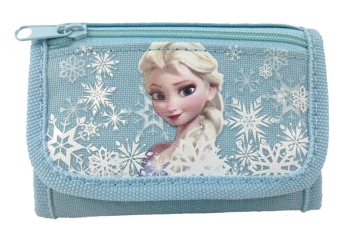 Disney Frozen Kids Girls Tri-Fold Wallet Coin Purse Bag Elsa [Blue]