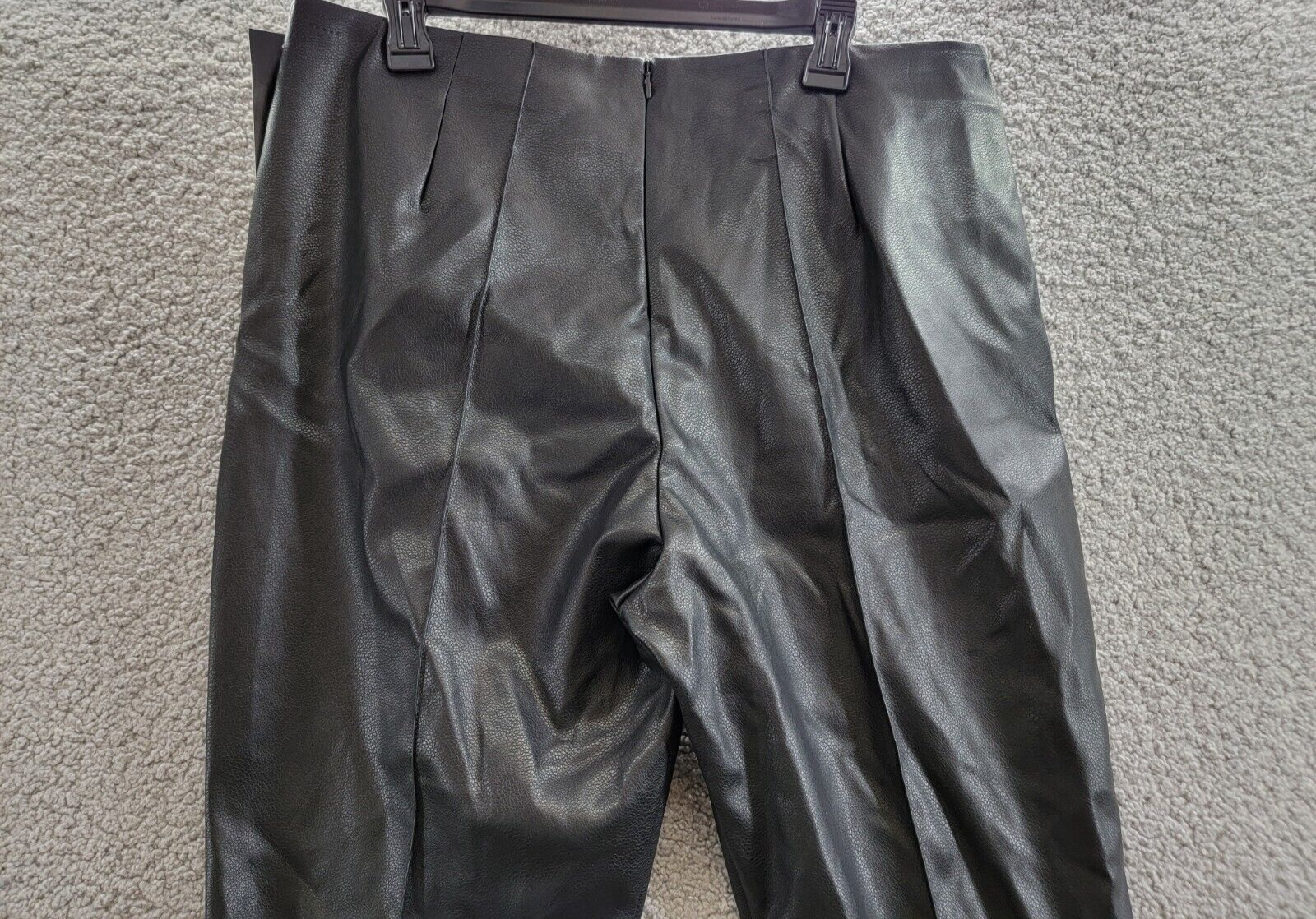 French Connection Claudia Faux-Leather Kick-Flare Pants Women's 12 Blackout - Picture 12 of 17