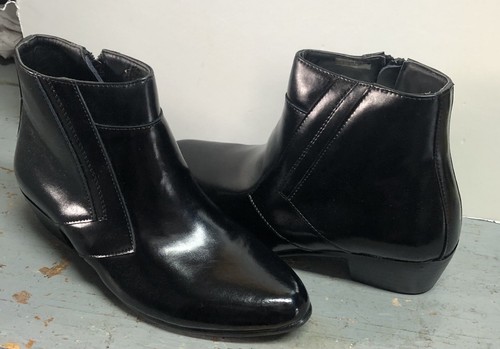 D'Italo Mens  Boot Leather Cuban Heel  Fashion Dress Shoes