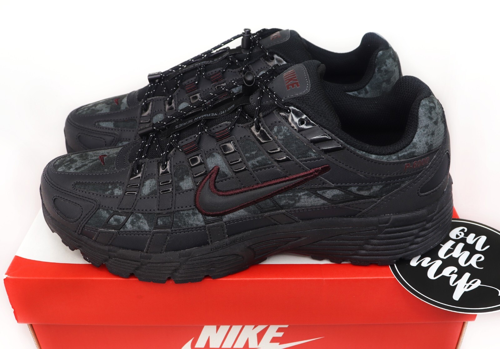 Nike P-6000 Black Burgundy Crush W UK 8.5 US 9.5 W 11 EUR 43