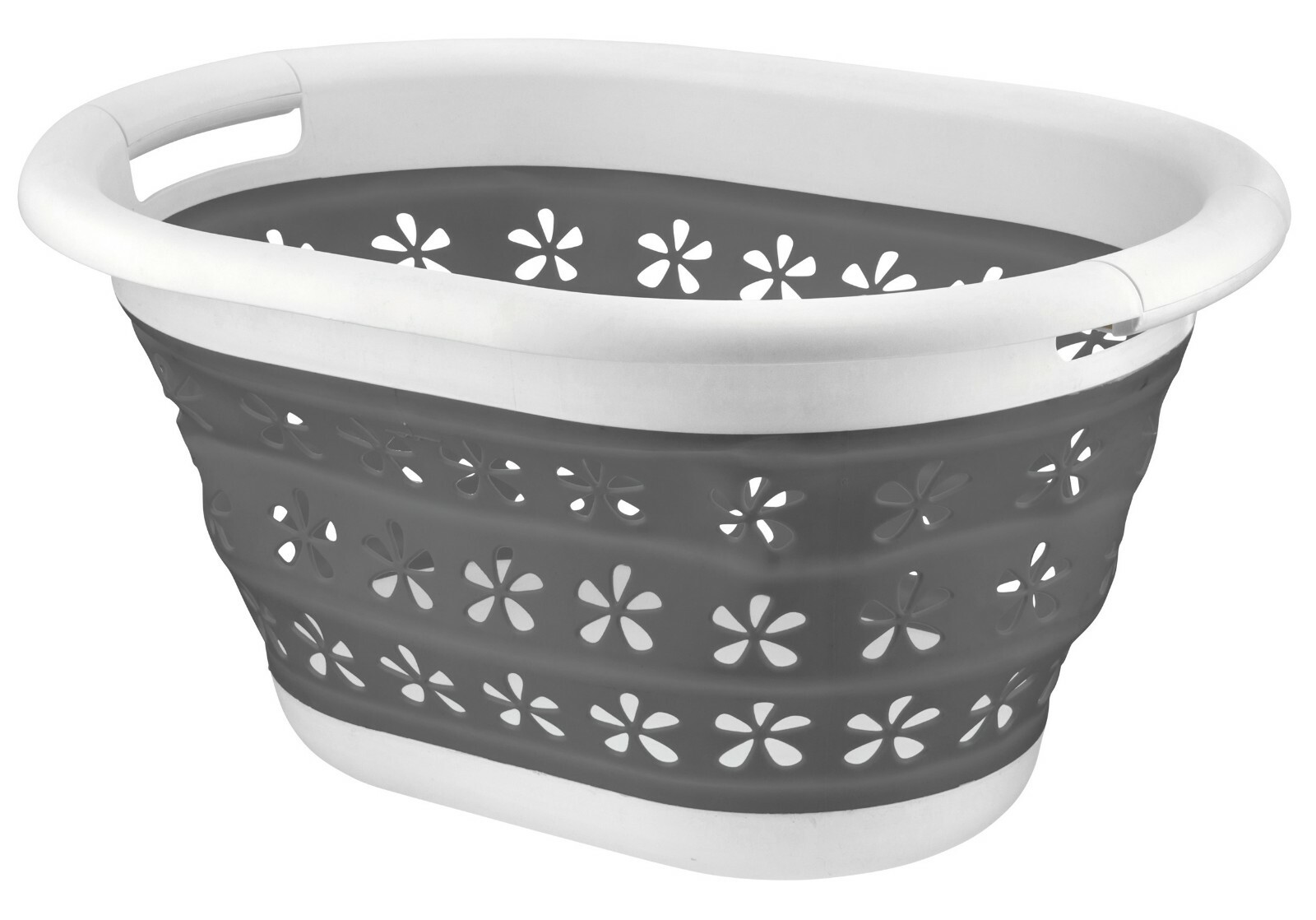 SILICONE COLLAPSIBLE LAUNDRY BASKET WASHING CLOTHE BIN FOLDABLE OVAL