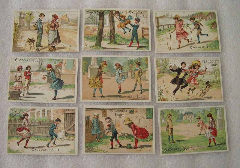 Serie 9 Chromos Jeux D'Enfants  Chocolat Louit Tapioca