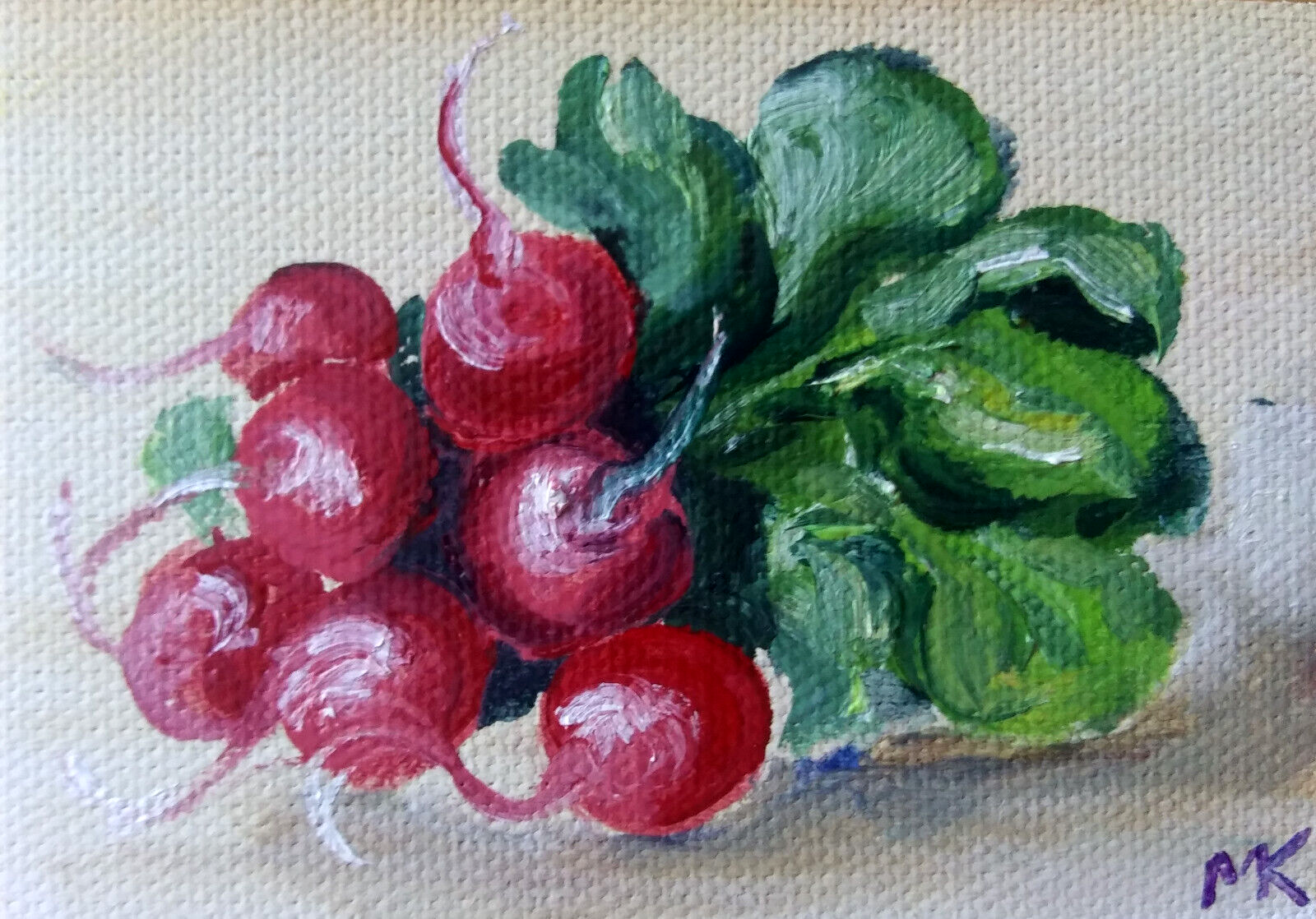 Painting Canvas- Christmas Color Red And Green - 2.5x3.5in Mk
