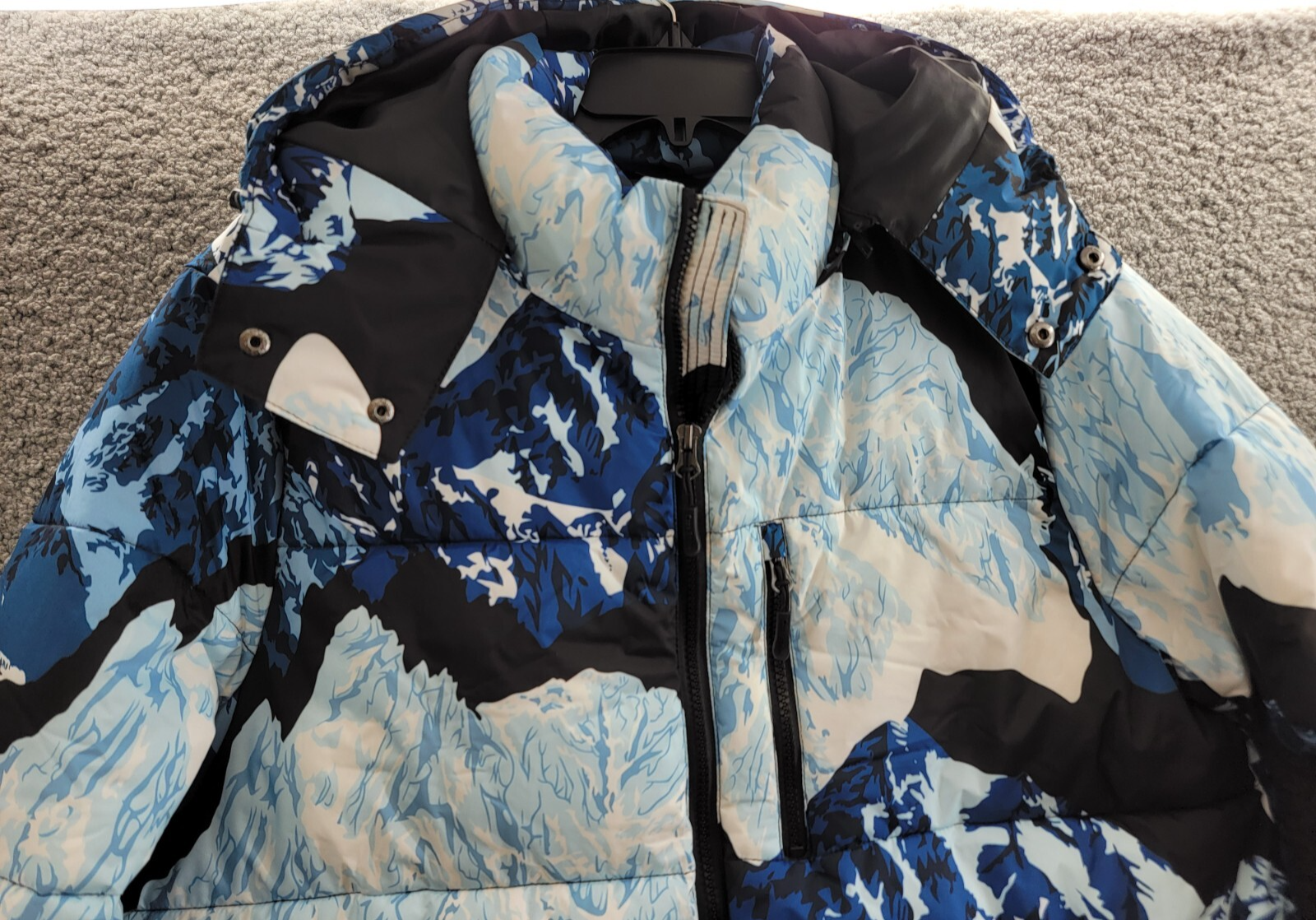 Club Room Stretch Hooded Puffer Jacket Men's M Ski Printed Zip Closure L/S - Picture 3 of 17