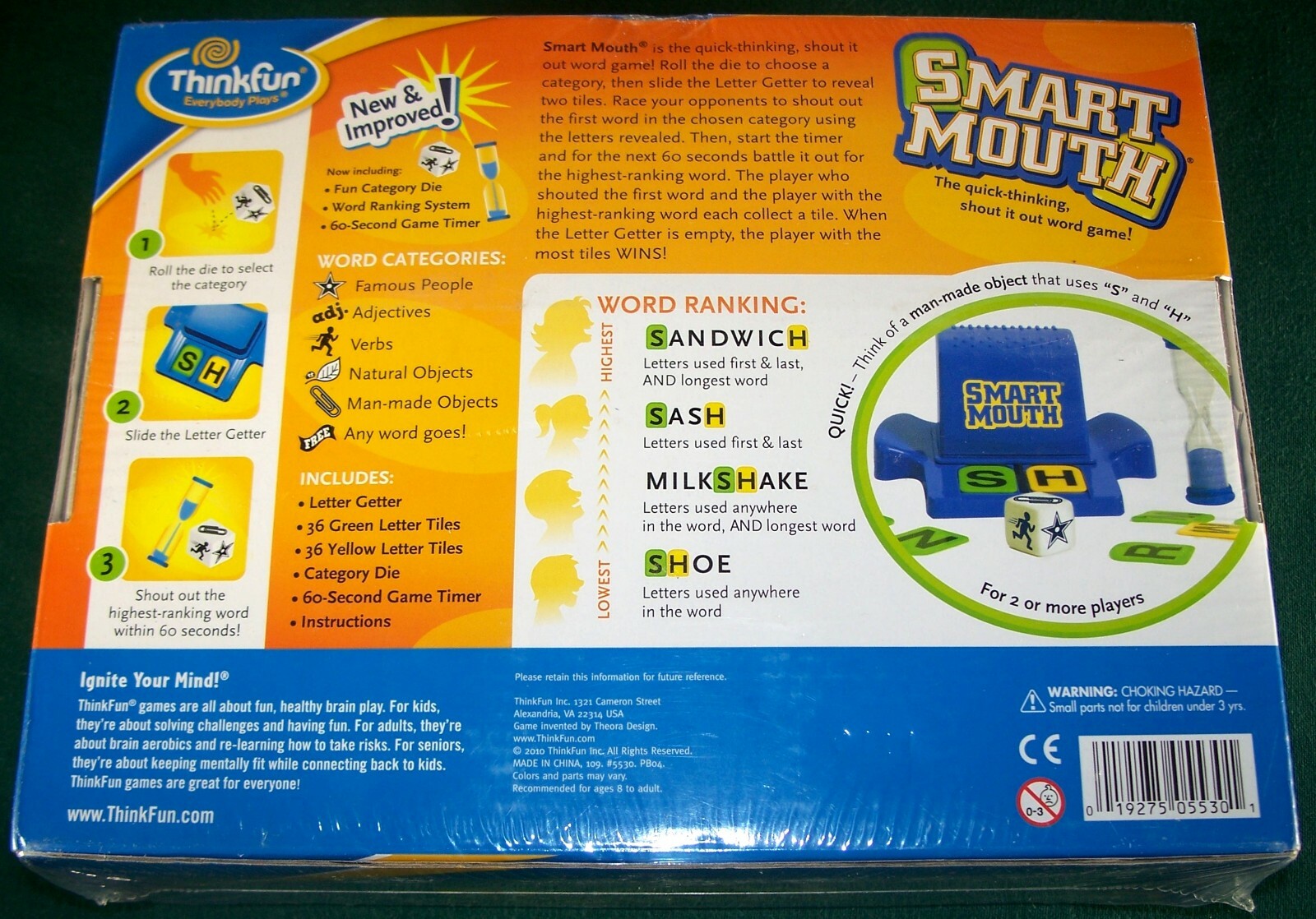 ThinkFun SMART MOUTH Quick-Thinking Shout It Out Word Game - New!