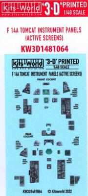 Kits World Decals 1/48 3D Decals F-14A TOMCAT INSTRUMENT PANELS (ACTIVE SCREENS)
