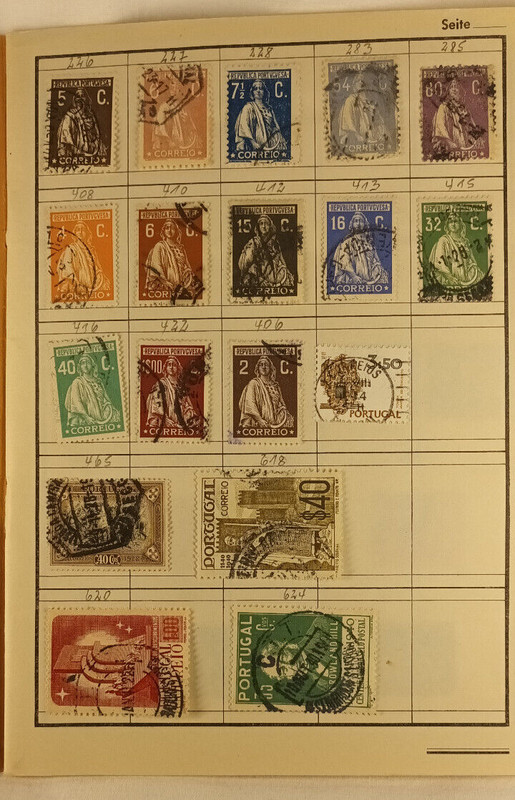 Portugal Altes Briefmarken-Auswahlheft  Zirka 48 Marken Auf Falz