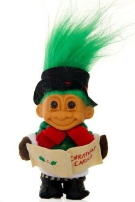 CHRISTMAS CAROLERS TROLL DOLL -  5'' - NEW - Collectible BOY Russ Troll Doll