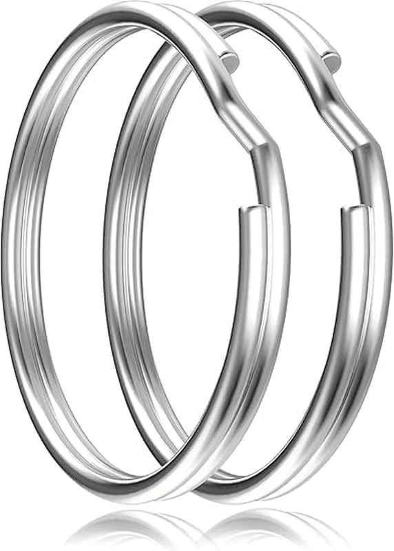 Key Rings - Stainless Steel Keyrings - 10Pcs 1.25" (32Mm) round Split Keyring fo