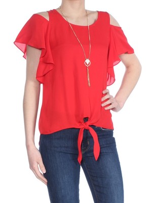 

BCX Женский красный топ с открытыми плечами и ожерельями с открытыми плечами и украшением на шею для вечеринок