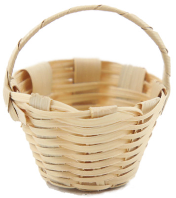 Dollhouse Pioneer Round Palm Woven Basket Country Store Shop Garden Accessory