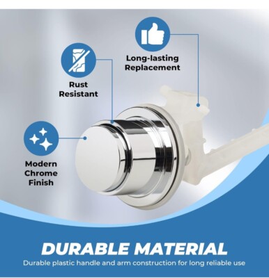 2 Pcs Ravine Plastic Push Button Flush Lever Handle - Side Mount Toilet Flusher 
