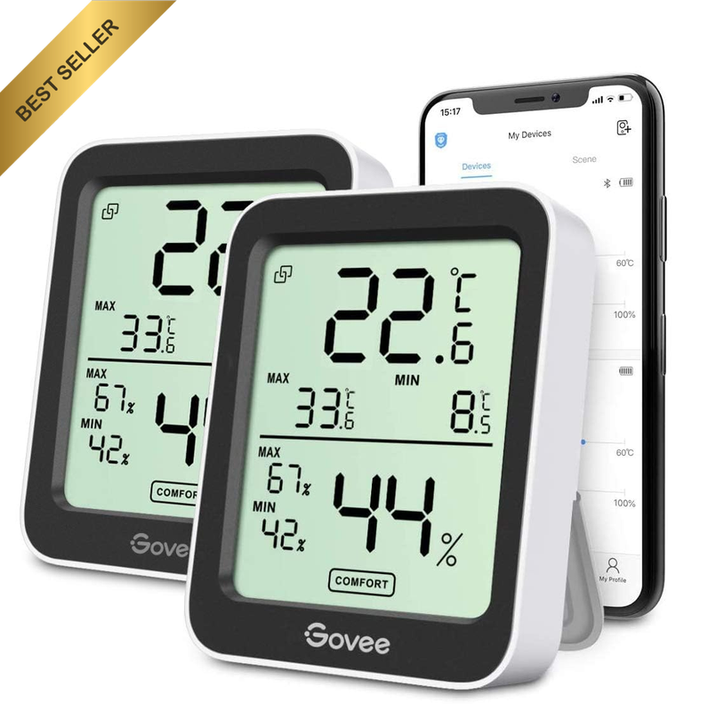 Digital Hygrometer Indoor Thermometer Room H5075, Bluetooth Temperature Humidity