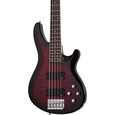 Schecter C-5 Plus 5-String Bass, Rosewood Fingerboard, See Thru Cherry Burst