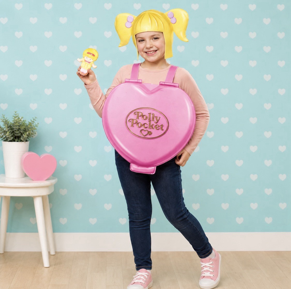 Polly Pocket Girls One Size Costume Set Tabard Headpiece Halloween Dress Up New