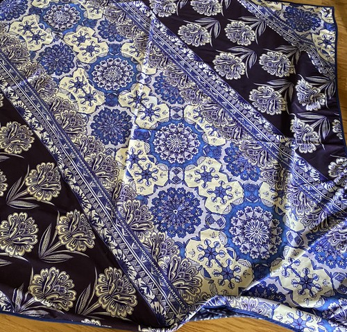 Johnny Was Purple Reversible Large Beach Towel / Blanket No Bag NWOT