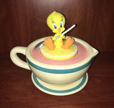 Warner Bros Studio Store Tweety Teapot Cookie Jar Looney Tunes