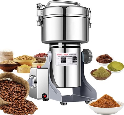 Multi-Purpose 1000g High-Speed Spice Grinder - Perfect for Dry Grains & Herbs