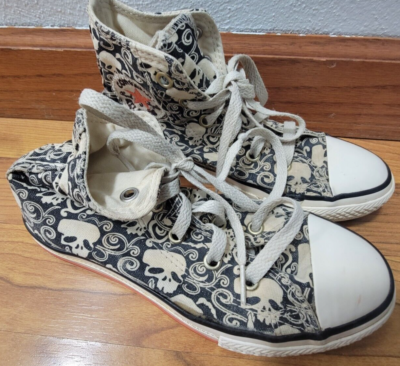 Converse All Star Youth Shoes Skull Print Size 13 eBay