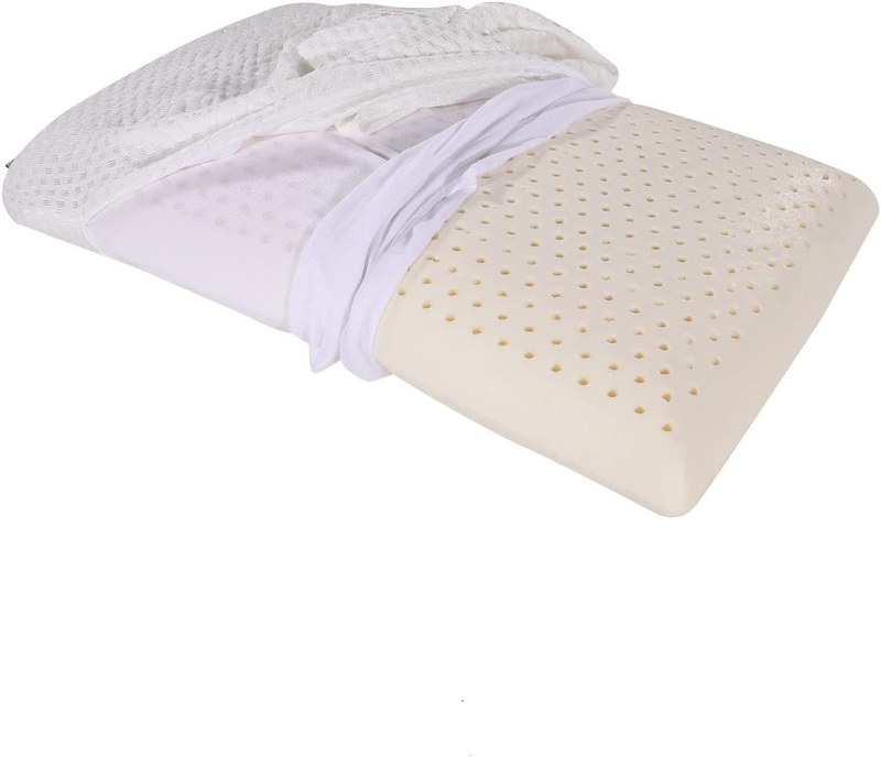 Latex Foam Pillow, Bed Pillow for Sleeping, Medium Firm, Sta