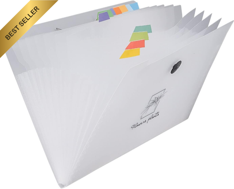 2X Twelve Pocket Expanding File Folder Storage Holder A4 Paper Document Organise