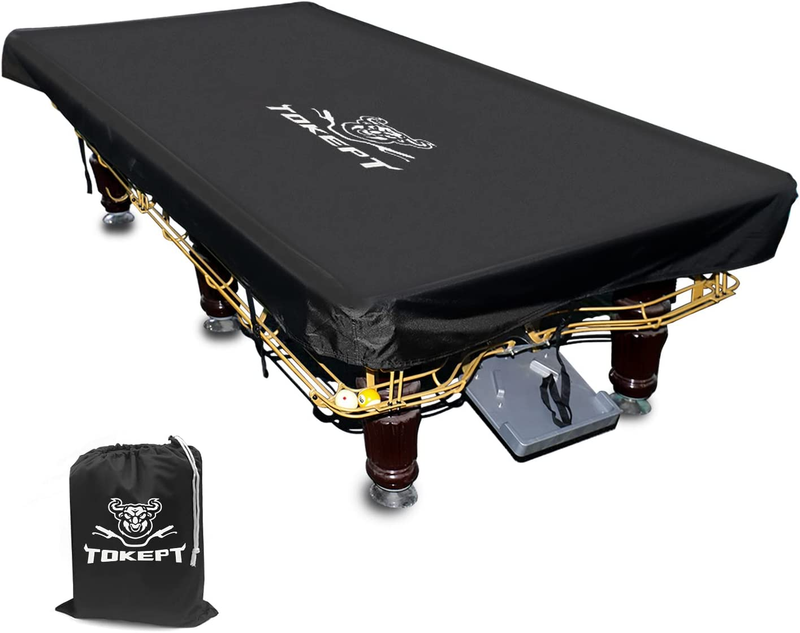 7/8/9Ft Pool Table Cover, 600D Upgrade Heavy Duty Waterproof Fabric with Windpro