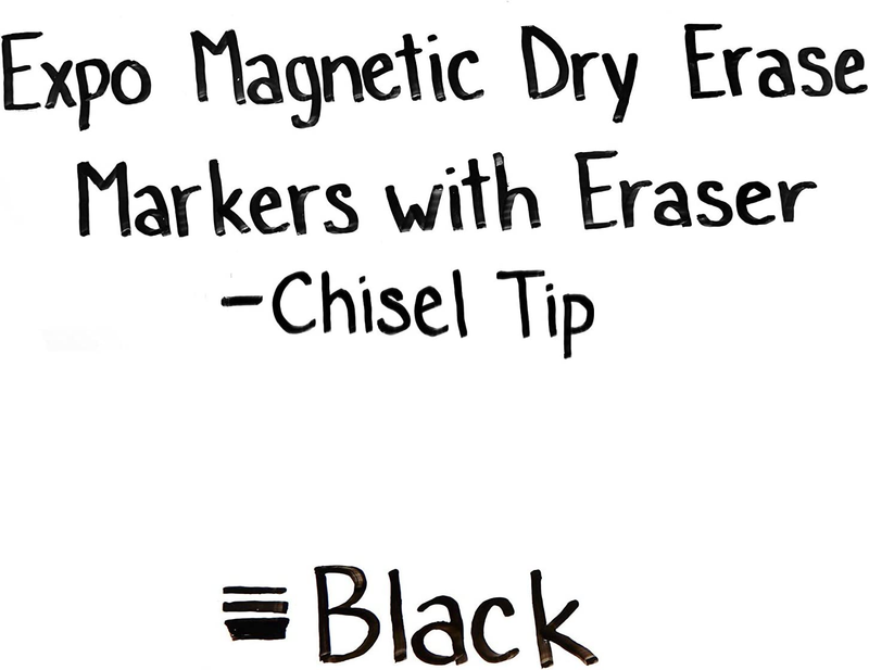 4 PCK Expo Magnetic Dry Erase Markers with Eraser Chisel Tip Black NEW Art Craft