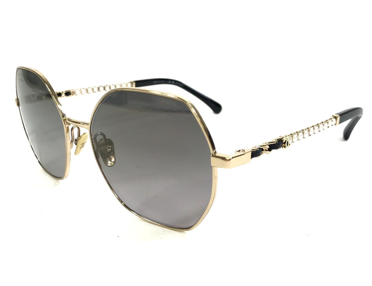 シャネル Chanel Sunglasses 4281-Q-H c.395/M3 Gold Hexagonal Woven Black