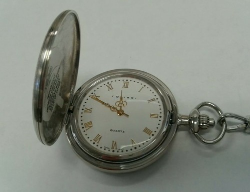 COLIBRI QUARTZ POCKET WATCH W/CHAIN