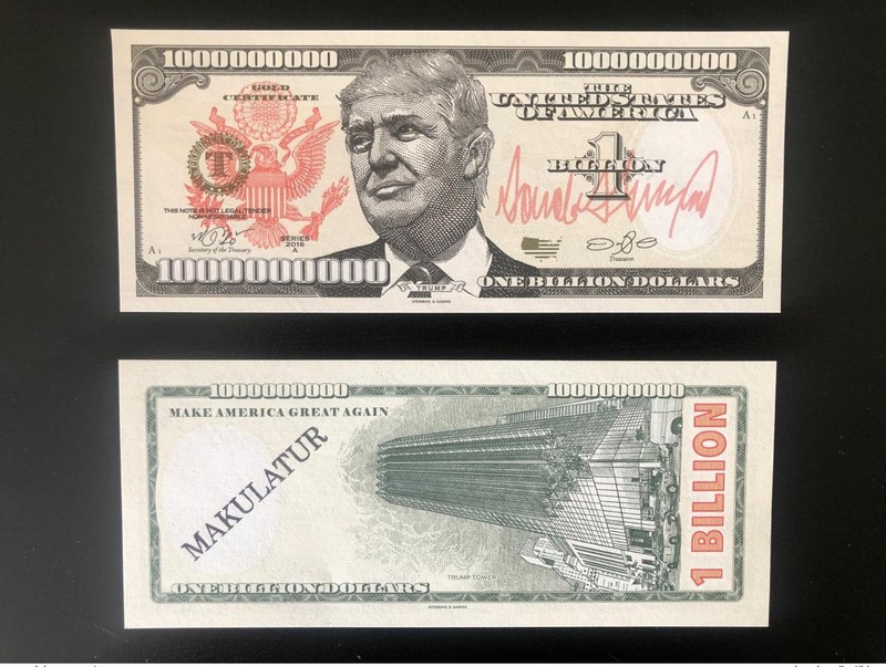 2016 Matej Gabris One Billion Dollars Donald J. Trump Tower Usd Unc Essay LimitÃ©