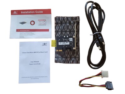 Vantec UGT-FW200 3-Port Firewire 400 PCI-e Host Card Plug & Play *UNTESTED*