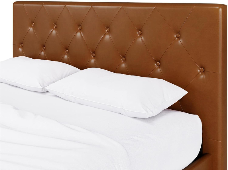 Dakota Upholstered Platform Bed with Diamond Button Tufted Headboard and Footboa