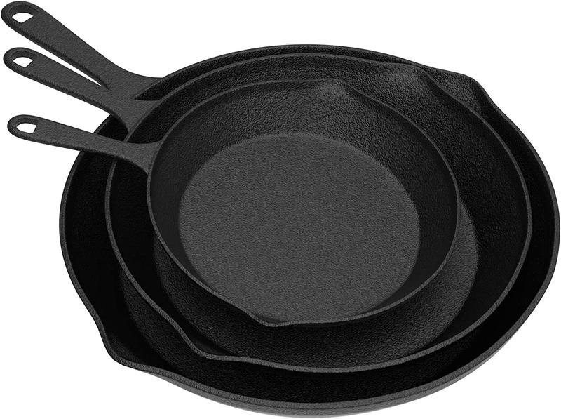 Iron Skillets 10'' 8'' 6'' Sizes Camping Cookware