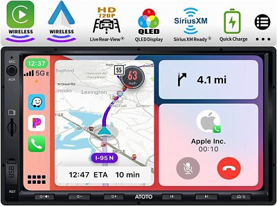 ATOTO 7IN 2DIN Car Stereo FM/AM SiriusXM Radio GPS Wireless CarPlay Android Auto