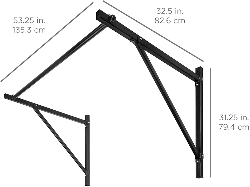 50In Heavy Duty Iron Wall-Mounted Pull up Bar Home Gym, Fitness Exercise Chin Up