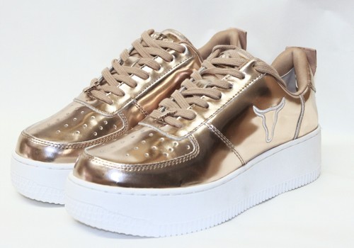 Windsor Smith 41 Racerr rose gold chrome sneaker platform Donna Windsorsmith | eBay