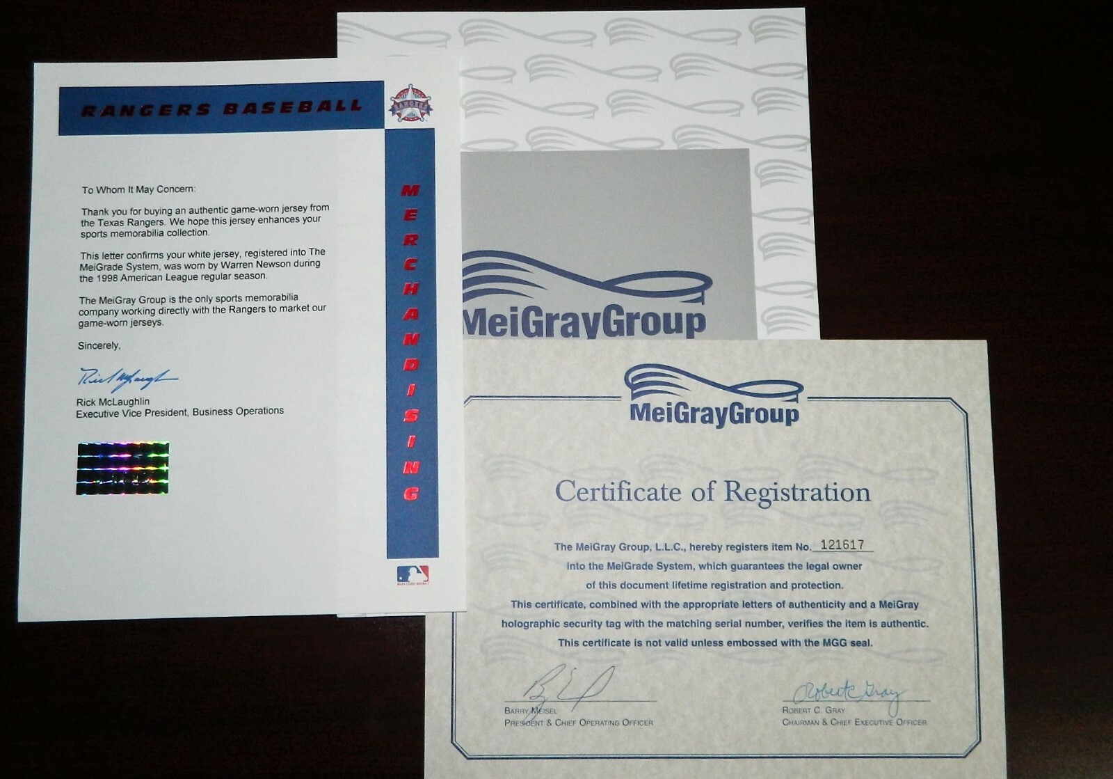 1998 Warren Newson Game Worn Texas Rangers Home Jersey #21 - Russell