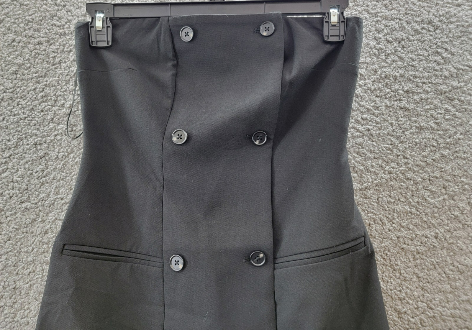 FRENCH CONNECTION Azra Twill Strapless Mini Dress Women's 4 Black Zip Closure - Picture 3 of 18