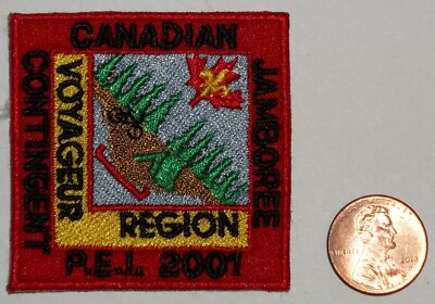 BSA BSC 2001 VOYAGEUR REGION CANADIAN JAMBOREE CONTINGENT FELT BACK POCKET PATCH