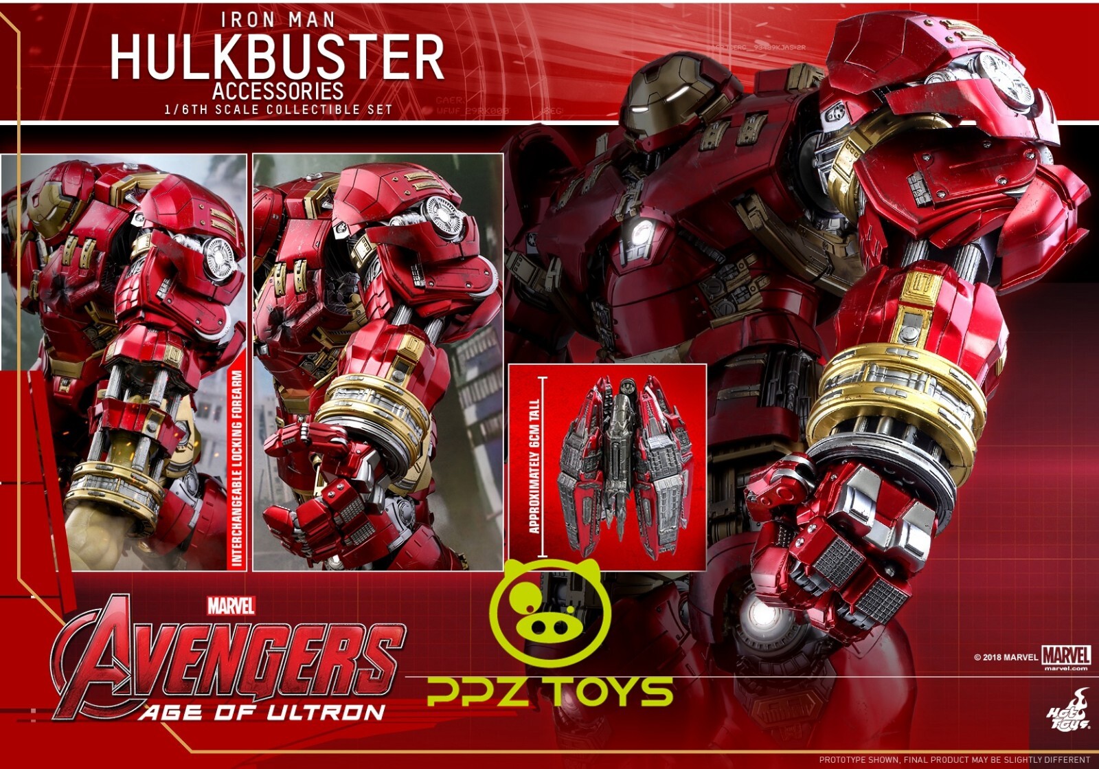 1/6 Hot Toys Avengers Age of Ultron Iron Man Hulkbuster