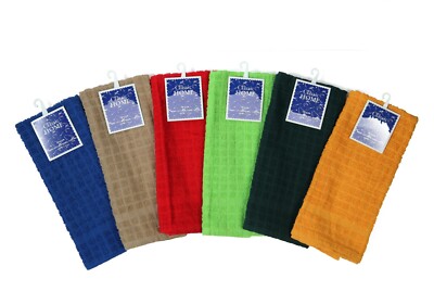 Soft Textiles 12 Kitchen Hand Towels 15x25 " 100% Cotton Super Soft Dish Towels